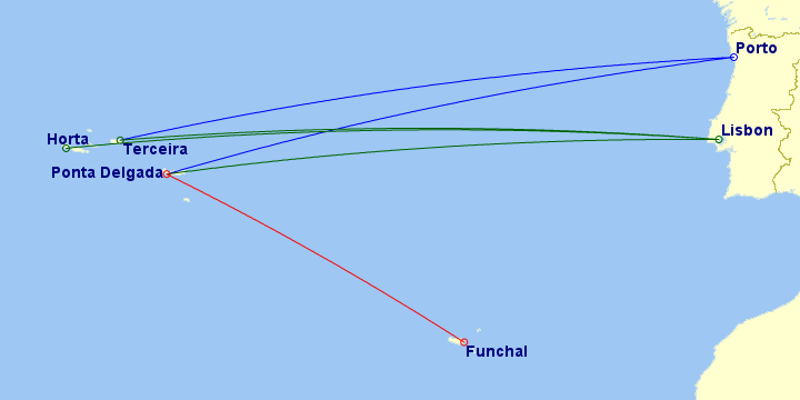 Vuelos desde Portugal con destino las Islas Azores