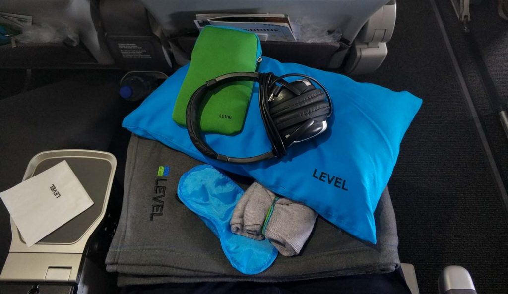 Kit de amenities de LEVEL en Premium Economy