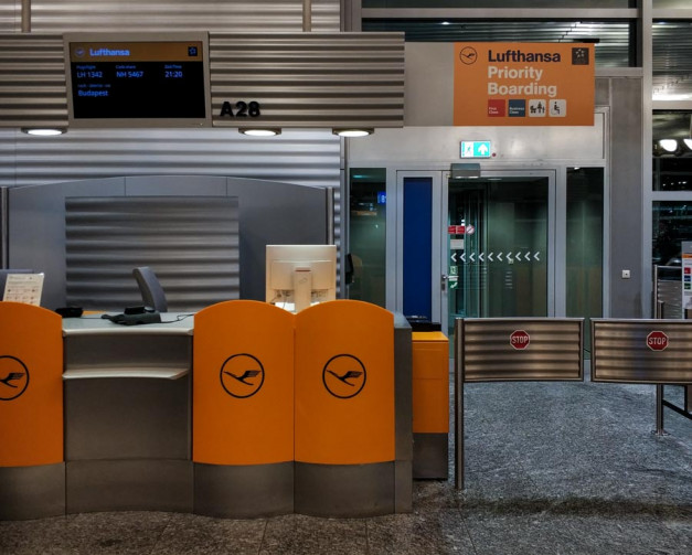 Mostradores de Lufthansa en Fráncfort